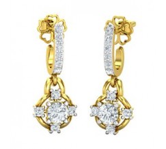 Natural Diamond Earrings 0.54 CT / 2.75 gm Gold
