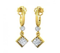 Natural Diamond Earrings 0.35 CT / 2.60 gm Gold