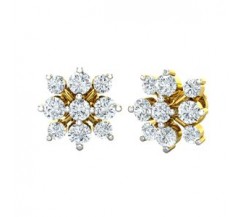 Natural Diamond Earrings 0.68 CT / 2.74 gm Gold
