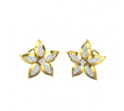 Natural Diamond Earrings 0.32 CT / 4.24 gm Gold