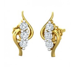 Natural Diamond Earrings 0.26 CT / 1.80 gm Gold