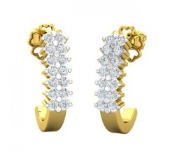 Natural Diamond Earrings 0.30 CT / 2.89 gm Gold