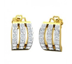 Natural Diamond Earrings 0.39 CT / 3.67 gm Gold