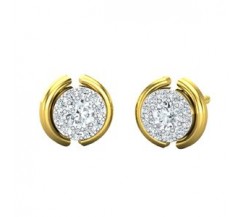 Natural Diamond Earrings 0.30 CT / 2.09 gm Gold