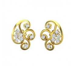 Natural Diamond Earrings 0.32 CT / 3.10 gm Gold