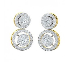 Natural Diamond Earrings 1.58 CT / 6.40 gm Gold