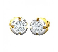 Natural Diamond Earrings 0.38 CT / 2.50 gm Gold