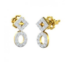 Natural Diamond Earrings 0.28 CT / 2.00 gm Gold