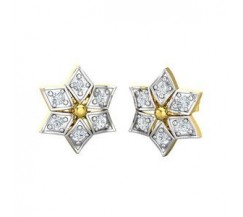Natural Diamond Earrings 0.36 CT / 2.75 gm Gold