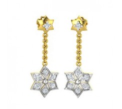 Natural Diamond Earrings 0.44 CT / 4.26 gm Gold