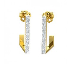 Natural Diamond Earrings 0.40 CT / 2.70  gm Gold