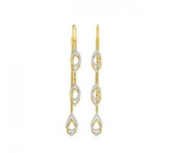 Natural Diamond Earrings 1.09 CT / 9.03  gm Gold