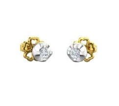 Natural Diamond Earrings 0.10 CT / 2.10 gm Gold