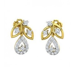 Natural Diamond Earrings 0.35 CT / 3.48  gm Gold