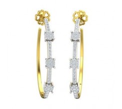 Natural Diamond Earrings 0.76 CT / 7.39  gm Gold