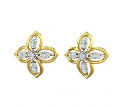 Natural Diamond Earrings 0.30 CT / 4.76 gm Gold