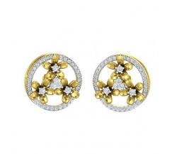 Natural Diamond Earrings 1.00 CT / 7.38 gm Gold