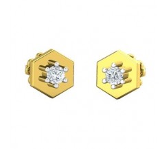 Natural Diamond Earrings 0.13 CT / 2.45 gm Gold