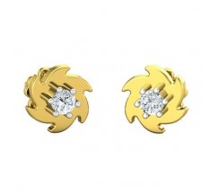 Natural Diamond Earrings 0.14 CT / 2.50 gm Gold