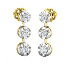 Natural Diamond Earrings 0.49 CT / 3.81 gm Gold