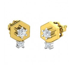 Natural Diamond Earrings 0.18 CT / 2.70 gm Gold