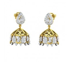Natural Diamond Earrings 0.88 CT / 6.48 gm Gold