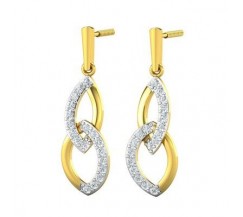 Natural Diamond Earrings 0.34 CT / 2.92 gm Gold