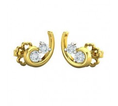 Natural Diamond Earrings 0.25 CT / 1.54 gm Gold