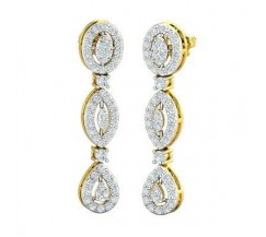 Natural Diamond Earrings 1.14 CT / 5.44 gm Gold