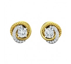Natural Diamond Earrings 0.67 CT / 4.40 gm Gold