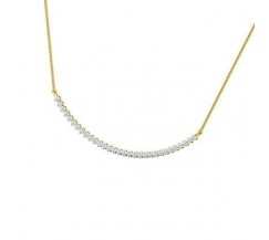Single Line Diamond Necklace 1.39 CT /11 .60 gm Gold