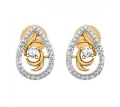 Natural Diamond Earrings 0.39 CT / 3.45 gm Gold