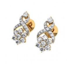 Natural Diamond Earrings 0.42 CT / 3.25 gm Gold