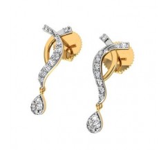 Natural Diamond Earrings 0.24 CT / 2.40 gm Gold
