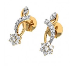 Natural Diamond Earrings 0.42 CT / 2.36 gm Gold