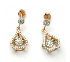Natural Diamond Earrings 0.71 CT / 4.05 gm Gold