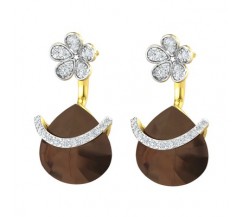 Natural Diamond & Gemstone Earrings 18.15 CT / 2.15 gm Gold