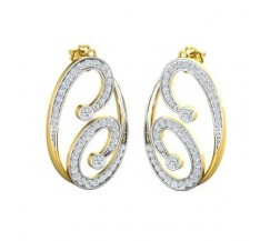Natural Diamond Earrings 0.848 CT / 5.43 gm Gold
