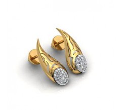 Natural Diamond Earrings 0.60 CT / 6 gm Gold