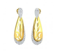 Natural Diamond Earrings 0.87 CT /  5.94 gm Gold