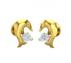 Natural Diamond Earrings 0.07 CT / 2.25 gm Gold