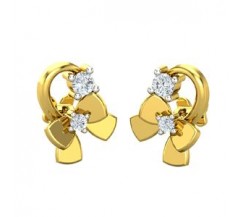 Natural Diamond Earrings 0.09 CT / 2.80 gm Gold