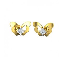 Natural Diamond Earrings 0.05 CT / 2.50 gm Gold