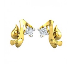 Natural Diamond Earrings 0.06 CT / 2.50 gm Gold