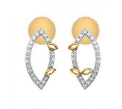Natural Diamond Earrings 0.21 CT / 2.40 gm Gold