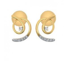 Natural Diamond Earrings 0.10 CT / 2.20 gm Gold