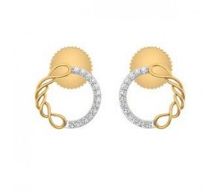 Natural Diamond Earrings 0.15 CT / 3.20 gm Gold