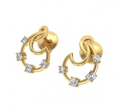 Natural Diamond Earrings 0.34 CT / 3.30 gm Gold