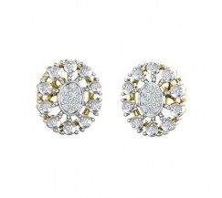 Natural Diamond Earrings 0.35 CT / 4.90 gm Gold