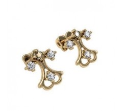Natural Diamond Earrings 0.20 CT / 3.41 gm Gold